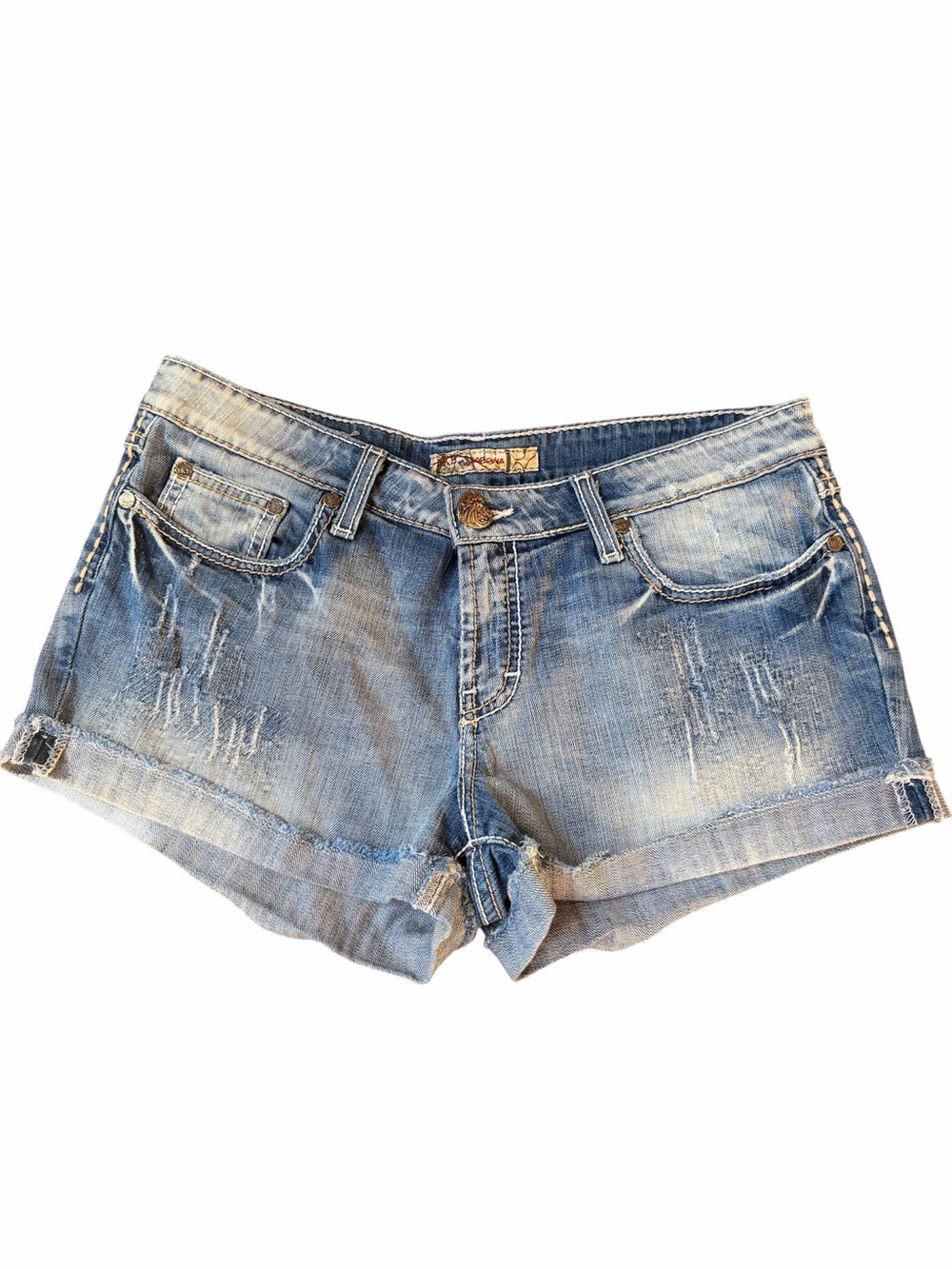 BKE Light Blue Distressed Denim Jean Shorts